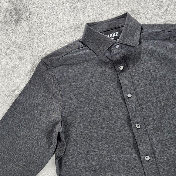 Rhone Shirt Mens Small Gray Commuter Slim Fit Stretch Italian Fabric Dress - Picture 6 of 13